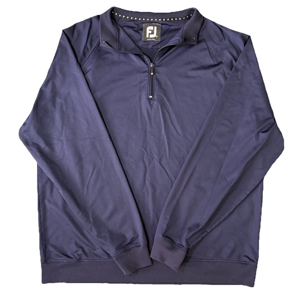 FootJoy 1/4 Zip‎ Golf Pullover Men’s XL Navy Performance Stretch Quick Dry - Picture 2 of 7